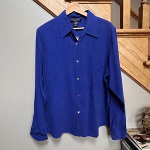 SilkLand Royal Blue Button-Down Shirt